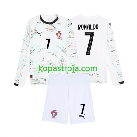 Billiga Fotbollströjor Portugal Cristiano Ronaldo 7 Barn Borta tröja 2025 Långärmad